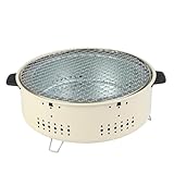 EcoGleam Tragbarer, abnehmbarer Grillnetz-Holzkohleofen mit Grillrost aus Stahl, tragbarer Barbecue-Grill aus Edelstahl, geteilter Grillofen für Zuhause und Outdoor-Camping