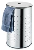 Home4You Wäschetonne Wäschesammler Wäschekorb Wäschebox Wäschetruhe mit Deckel und Luftlöchern | Edelstahl | Grau | Ø 29 cm | 54 cm hoch | 37 Liter Fassungsvermögen