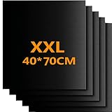 Vrent Grillmatte fur Gasgrill 70x40CM BBQ Grillmatten für Holzkohle Wiederverwendbar,Backofenzwischenlage auf Jede Größe Zugeschnitten, Dauerbackfolie Rolle Schwarz Extra Dick(5p 40 * 70CN)