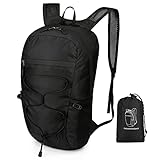 buffup faltbarer rucksack ultraleicht wasserdicht,wanderrucksack klein,Fahrradrucksack,Outdoor-Sportrucksack Unisex 15L(Schwarz)