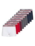 JACK & JONES Herren Jactape Trunks 10 Pack Boxershorts, Navy Blazer/Pack:Navy Blazerx2-DGMx3-Barbados cherryx2-Cabaernet-White, L