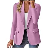 Anzugjacke Damen Elegant Blazer Jacke Damen Elegant Oversize : Vorne Offen Trachtenblazer Revers Blazer Einfarbig Klassisch Geschäft Anzug Business Büro Blazer Temperament Sakko Übergangsjacke Blazer