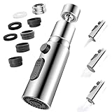 Wasserhahn Aufsatz Schwenkbar, 360° Drehbarer mit 3 Modi Multifunktionaler Wasserhähn Luftsprudler, Wasserhahn Verlängerung mit 2 Sprühfunktion, Wassersparer für wasserhahn Brause Küche Bad Aufsatz