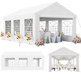 TRIUMPHKEY Pavillon 3x6, Partyzelt 3x6 Wasserdicht Stabil Winterfest, Gartenzelt UV-Schutz 50+ Festzelt,Winterfest Pavillon mit 560g/m² PE-Plane, Party Zelt für Partys Hausparty Hochzeiten, Weiß