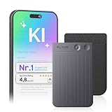 Plaud Note KI Digitales Diktiergerät mit Schreibfunktion und Zusammenfassen Aufnahmegerät Voice Recorder Rauschunterdrückung 112 Sprachen für Meetings Vorlesungen (Schwarze Note mit schwarzer Hülle)