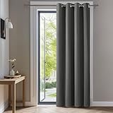 Deconovo Verdunklungsvorhang H214 x B132 cm Blickdichte Gardine mit Ösen Wohnzimmer Thermogardine Wärmeisolierung Hellgrau, 1 Stück
