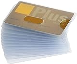 valonic Karten Schutzhülle - 12 Stück, Robustes Plastik, Loch Ausschnitt - matt transparent - Kartenhülle für Kreditkarten und EC Karten