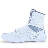 Youngtie Herren Boxschuhe Pro Wrestling Schuhe Jungen Fitness Training Boxschuhe Weiß EU 43