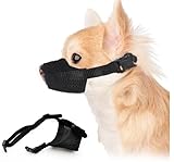 Hundemaulkorb verhindert Beißen und Fressen Bellen und Kauen, Nylon-Maulkorb für kleine, mittelgroße Hunde mit atmungsaktivem Netz, weicher Hunde-Mundschutz mit Verstellbarer Schlaufe (S)