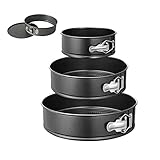 Taidda Käsekuchenpfannen-Set, Langlebig, Antihaftbeschichtet, Einfaches Entformen, Springform Zum Backen, Küchenwerkzeug, 3-teilig, für Kuchenliebhaber, Schwarz