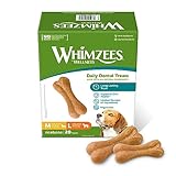 WHIMZEES By Wellness Reisknochen, natürliche, glutenfreie Zahnpflegesnacks, Kauknochen für große Hunde, 20 Stück, Größe M/L