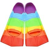 Schwimmflossen Kinder, Kurze Flossen Kinder, 100% Silikon Schnorchelflossen, Kurzschwimmflossen für Schwimmtraining, Freiwassertraining, Schnorcheln, Tauchen für Jungen Mädchen Anfänger, XXXS(24-26)