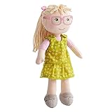 HABA 306529 - Puppe Leonore - Stoffpuppe mit abnehmbarer Brille für Kinder ab 18 Monaten zum Spielen und Kuscheln aus weichen Materialien - Größe: 30 cm, Rosa
