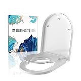 BERNSTEIN® WC-Sitz mit Kindersitz-Toilettendeckel Klodeckel mit Absenkautomatik und Quick-Release-Funktion, Familien Toilettensitz mit Montagematerial und Magnethalterung robuster Deckel D-Form