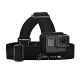 Wealpe Kopfgurt Kopfhalterung Kopfband Halterung Kompatibel mit GoPro Hero 11, 10, 9, 8, 7, Max, Fusion, Hero (2018), 6, 5, 4, Session, 3+, 3, 2, 1, DJI Osmo Action Kameras