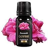 Aromaholik Geraniumöl BIO 100% naturrein – Ätherische Öle für Diffuser & Aroma Diffuser – Zertifiziertes ätherisches Öl aus Indien – Geranium Essential Oils 10ml für Sauna & Massage