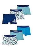 C&A Kinder Jungen Boxershorts 6er Pack|Multipack Bedruckt Stretch|Baumwolle blau 110-116