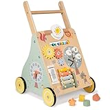 Baby Lauflernwagen Holz, Lauflernhilfe zum Holz, Montessori Spielzeug Multifunktion, Holzspielzeug Baby, Baby Walker Spielzeug für Kinder, Geschenk für Jungen und Mädchen