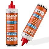 dubaust WOD24 Schnelltrocknender D3 Holzleim, wasserfest, für Hartholz und Weichholz, weiss - nach dem Aushärten transparent (1, 500g Flasche)