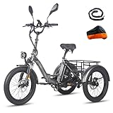 Fafrees F20 Mate e-Bike Dreirad klapprad 20 * 3.0 Zoll, Upgrade 2025 Elektro Dreirad Lasten 48V 21Ah Akku, e Bike 3 Rad für Erwachsene 65N.m, Reichweite bis zu 65-115Km, Belastung 180KG