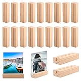 TOSAVGA 20 Stück Kartenhalter Holz,Tischkartenhalter Fotohalter Postkartenhalter Holz für Restaurants, Hochzeiten, Bankette und Partys, Menükartenhalter, Kartenständer, Holzständer, Fotokartenhalter