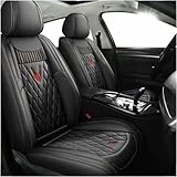 GRFERT CLLYCRSM Universal-Autositzbezug-Sets für Suzuki Grand Vitara SX4 Jimny Ignis R Cuscino Baleno Celerio Liana A Swift Wagon,passend für die meisten Autos, Seitenairbag-kompatibel, Schwarz