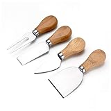 XGzhsa Käsemesser Set, Mini-Käse-Werkzeuge, 4 Stück Edelstahl mit Holzgriff