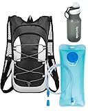 Kazaigou Trinkrucksack mit Trinkblase 2L und Trinkflasche 600ML, Trinkrucksack Laufen Laufrucksack für Damen & Herren, Wasserdicht Fahrradrucksack Sportrucksack Rucksäcke Camping Ski MTB Fahrrad