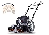 Scheppach Wiesenmäher Hochgrasmäher Benzin Black Edition HMP161-56B Motorsense Rasentrimmer Rasenmäher | 800 m2/h | 56cm Schnittbreite | 4,1PS/3kW | 4-Takt | Höhenverstellung 40–95mm | Seilzugstarter