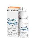 ration1 ClearSi Wasseraufbereitung für Trinkwasser, 120L Wasser desinfizieren, 12ml Dosierflasche mit Tropfeneinsatz, Wasserdesinfektion, Trinkwasseraufbereitung für Camping und Outdoor oder Notfall