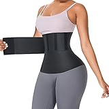 FeelinGirl Wrap Waist Trainer Tik Tok Snatch Bandage Invisible Verstellbarer Korsett Bauchwickelgürtel Taillenformer Unterbrust Sport Schwarz Einheitsgröße