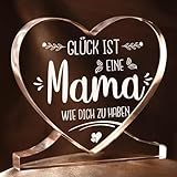 Juratar® Geschenke für Mama von Tochter & Sohn – Herz Acryl mit liebevollem Spruch – Persönliches Geburtstagsgeschenk für Mama, Muttertagsgeschenk