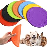 XUBX 7 Stück Hunde Frisbees, Hund Scheibe, Hundespielzeug Frisbee, Gummi Frisbee, Hundefrisbee, Frisbee Hund, Training Hundespielzeug Set für Hundetraining, Werfen, Fangen & Spielen