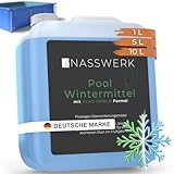NASSWERK® Pool Wintermittel flüssig 5L | Hocheffektives Pool Überwinterungsmittel zum Winterschutz vor Algen, Kalk & Schmutz | Algenvernichter Winterschutzmittel für Pool & Whirlpool | Winterzusatz