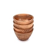 Indus Lifespace Schüssel-Sets aus Akazienholz, 4 Stück, für Küche, Mahlzeiten, Party und Salat, Obst, Gemüse, Snack (11,43 cm x 11,43 cm x 6,35 cm)