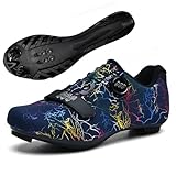 YIENHUI Fahrradschuhe Für Herren Und Damen Atmungsaktive Mountainbike-Schuhe Komfortable rutschfeste Fahrradtrainer MTB-Spinbike-Schuhe Für Drinnen Und Draußen Unisex-Sneaker-Dark Blue||Numeric_37