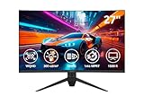 ODYS Gaming Monitor Q27-X - 27 Zoll (69 cm), Curved (1500R), 180 Hz, WQHD (2.560x1.440 px), 1ms Reaktionszeit, HDR, FreeSync/G-Sync komp., Eye Care, HDMI, DP, 3,5mm Audio