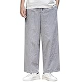 Generisch Regenhose Herren Fahrrad Blau Lose gerade Pumphose für Herren, Sommer-Freizeithose, atmungsaktive Herrenhose Trainingshose Herren Locker (Grey, M)