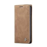 Chocoyi Kompatibel mit iPhone 13 Mini Hülle Leder,Magnetverschluss Premium PU Leder Flip Case,Standfunktion.-Braun