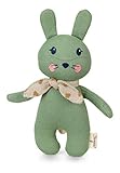 Sterntaler 3002104 Stay TRUE to nature Strick-Spieltier Hase Kinni, Für Babys ab der Geburt, 24 x 13 cm, Hellgrün