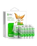 AA Akku AAA Akku 20er Pack: EBL 10x 2800mAh AA + 10x 1100mAh AAA - Wiederaufladbar, Geringe Selbstentladung, Ideal für Hochleistungsgeräte