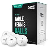 PRO SPIN Tischtennisbälle -Weiße Tischtennisbällen 3 Sterne 40+ (24er-Pack) | Hochwertige ABS-Trainingsbälle | Extrem Robust für Innen- und Außen-Tischtennisplatten, Wettbewerb und Spiel