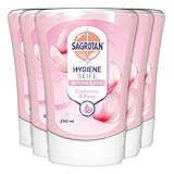 Sagrotan No-Touch Nachfüller Cashmere und Rose – Für den automatischen Seifenspender – 5 x 250 ml Handseife