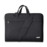 Voova Laptoptasche Tasche 15 15,6 16 Zoll Notebook Schultertasche Umhängetasche Tragetasche Notebooktasche leicht mit Versteckbarer Griff für Laptop 15.6 Schwarz