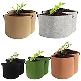 ZEONHEI 10er Set Vliesstoff Pflanzsack, 12L 20L 30L 40L 60L Mehrfarbig Stofftopf Set Verschiedene Größen, Stofftöpfe Pflanztasche mit Griffe für Kartoffeln, Tomaten, Erdbeeren