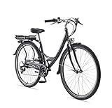 Teutoburg Senne Pedelec Citybike leicht Elektrofahrrad, 28 Zoll, mit 7-Gang Shimano Kettenschaltung, 250W und 10,4 Ah / 36 V Lithium-Ionen-Akku