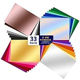 33 Satz Vinylfolien Plotter Selbstklebend,33Plotterfolie mit permanentem Klebefolien, 24 verschiedene Farbfolien für Cricut,Silhouette Cameo, für Abziehbilder Schilder