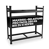 ALL Premium Reifenregal 8 Reifen 100x110x40cm schwarz, 250kg Traglast, platzsparend, Reifenständer und Reifenhalter, Felgenbaum Garagen Zubehör für Garage & Lager