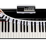 Stehaufe Abnehmbare Klaviertastatur Notenetiketten, Wiederverwendbare Silikon-Tastatur-Notizaufkleber mit 88 Tasten Klavier Keyboard Noten Aufkleber für Anfänger, Kinder und Erwachsene