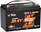 LiTime LiFePO4 36V 50Ah TM Lithium-Batterie mit Bluetooth für Marine Trolling-Motoren: Niedertemperatur-, Überspannungsschutz, 15000 Zyklen & 50A BMS